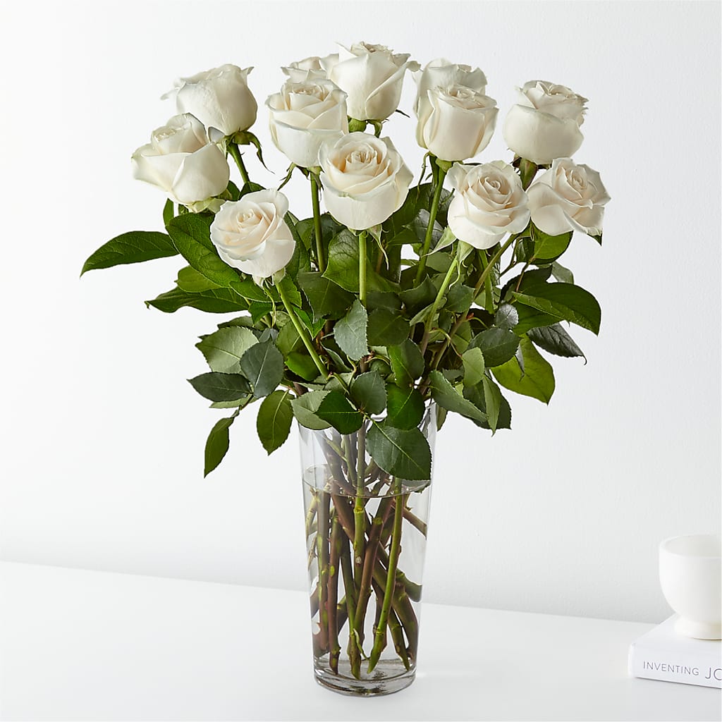 Long Stem White Rose Bouquet – Park Avenue Florist, Orange Park FL