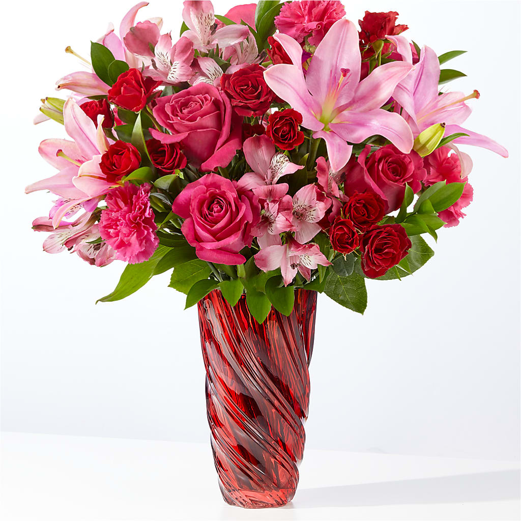 In Love Bouquet with Luxe Swirl Vase – Park Avenue Florist, Orange Park FL
