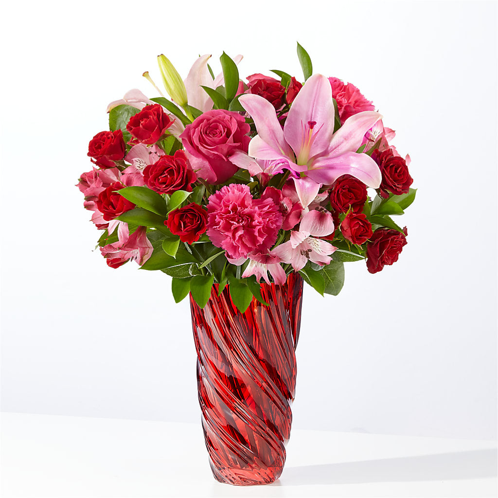 In Love Bouquet with Luxe Swirl Vase – Park Avenue Florist, Orange Park FL