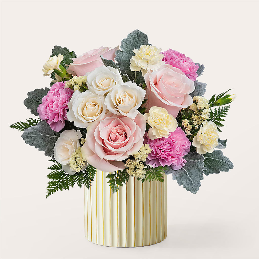 Blissful Moments Bouquet with Ivory Vase – Park Avenue Florist, Orange Park FL