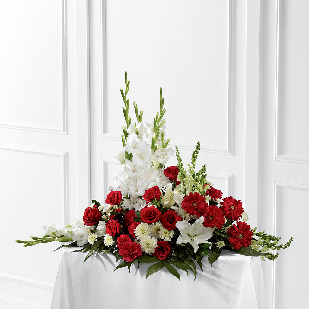 Crimson & White Arrangement – Park Avenue Florist, Orange Park FL
