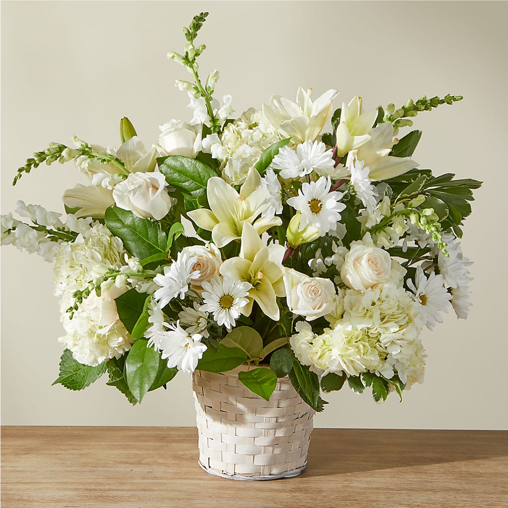 Ivory Elegance Floral Basket – Park Avenue Florist, Orange Park FL