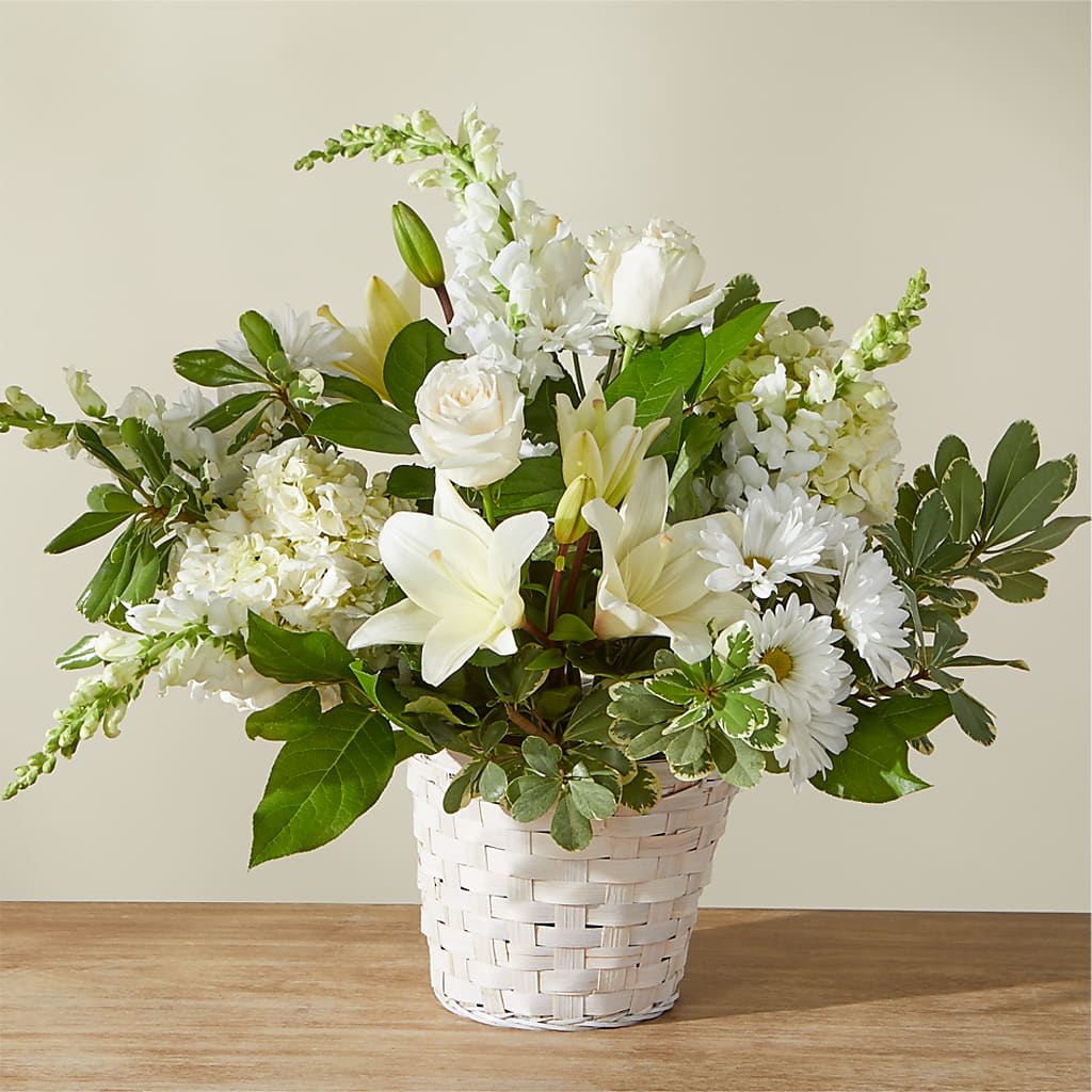 Ivory Elegance Floral Basket – Park Avenue Florist, Orange Park FL