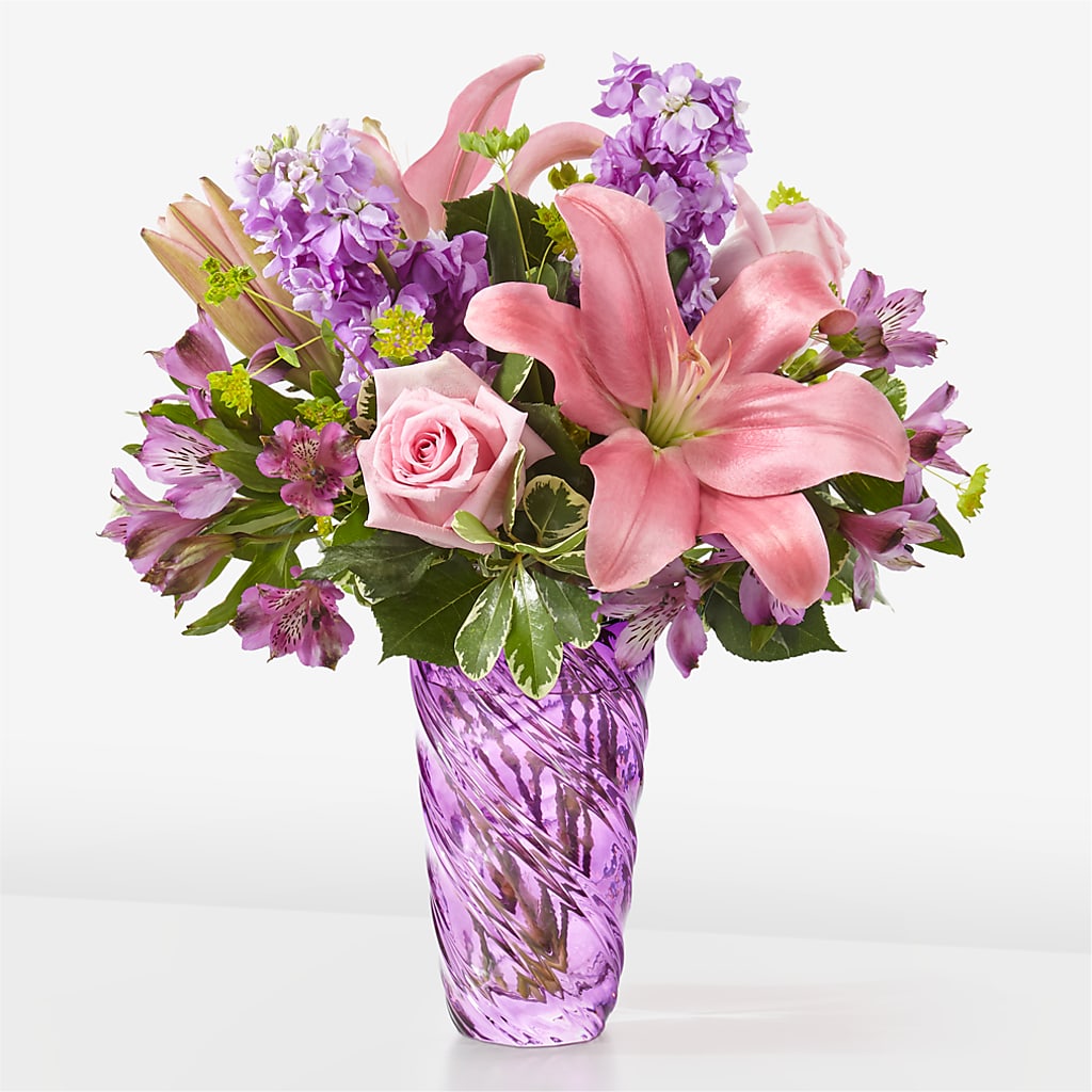 Precious Petals Bouquet with Luxe Swirl Vase – Park Avenue Florist, Orange Park FL