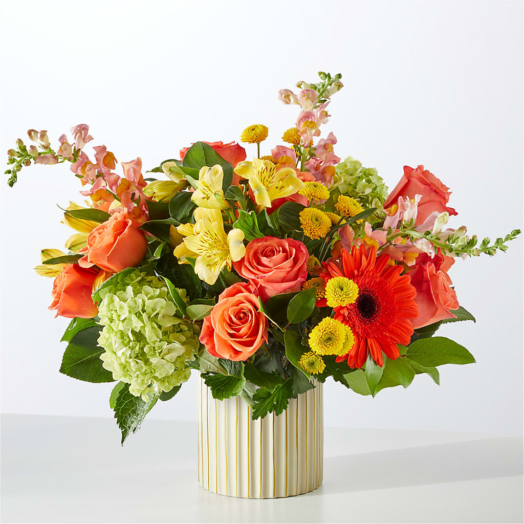 Autumn Sunshine Bouquet with Ivory Vase – Park Avenue Florist, Orange Park FL