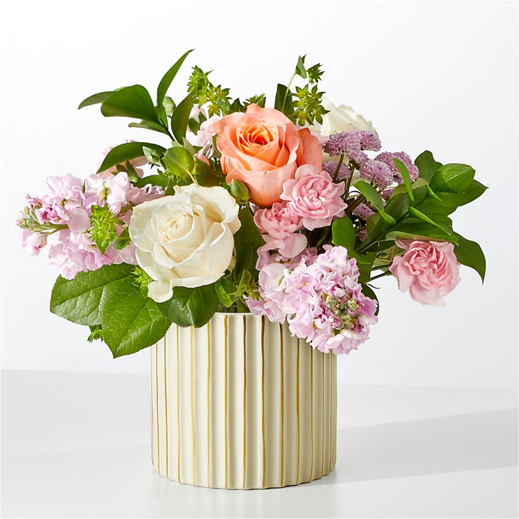 French Market Bouquet with Ivory Vase – Park Avenue Florist, Orange Park FL