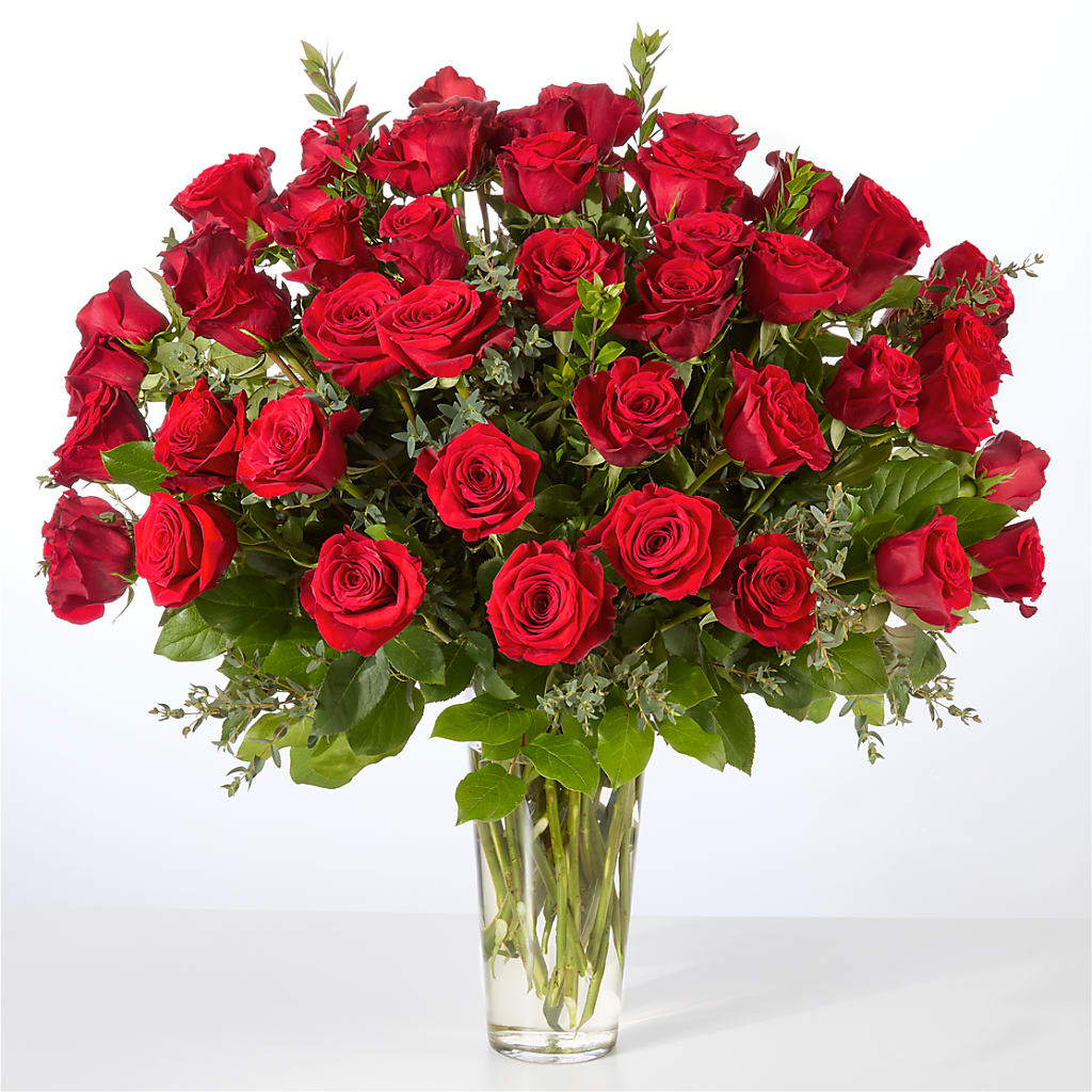 Forever Yours Fifty Stem Red Rose Bouquet – Park Avenue Florist, Orange Park FL