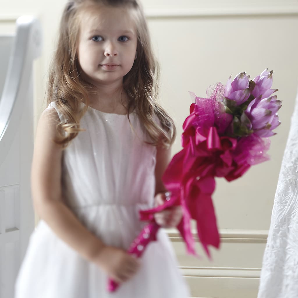 Sparkle Pink Flower Girl Bouquet – Park Avenue Florist, Orange Park FL