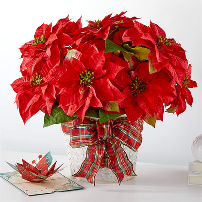 Happiest Holidays Poinsettia and Lovepop Card –  Park Avenue Florist, Orange Park FL