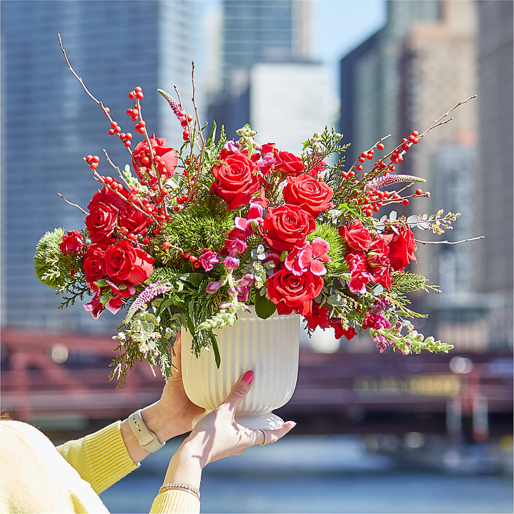 Big Red Bow Bouquet –  Park Avenue Florist, Orange Park FL