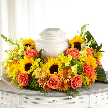 Faithful Sunflower Cremation Adornment –  Park Avenue Florist, Orange Park FL