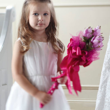 Sparkle Pink Flower Girl Bouquet –  Park Avenue Florist, Orange Park FL
