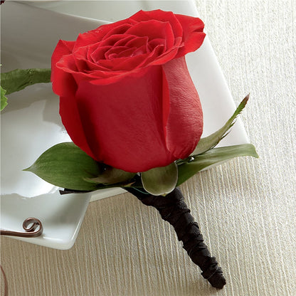 Red Rose Boutonniere –  Park Avenue Florist, Orange Park FL